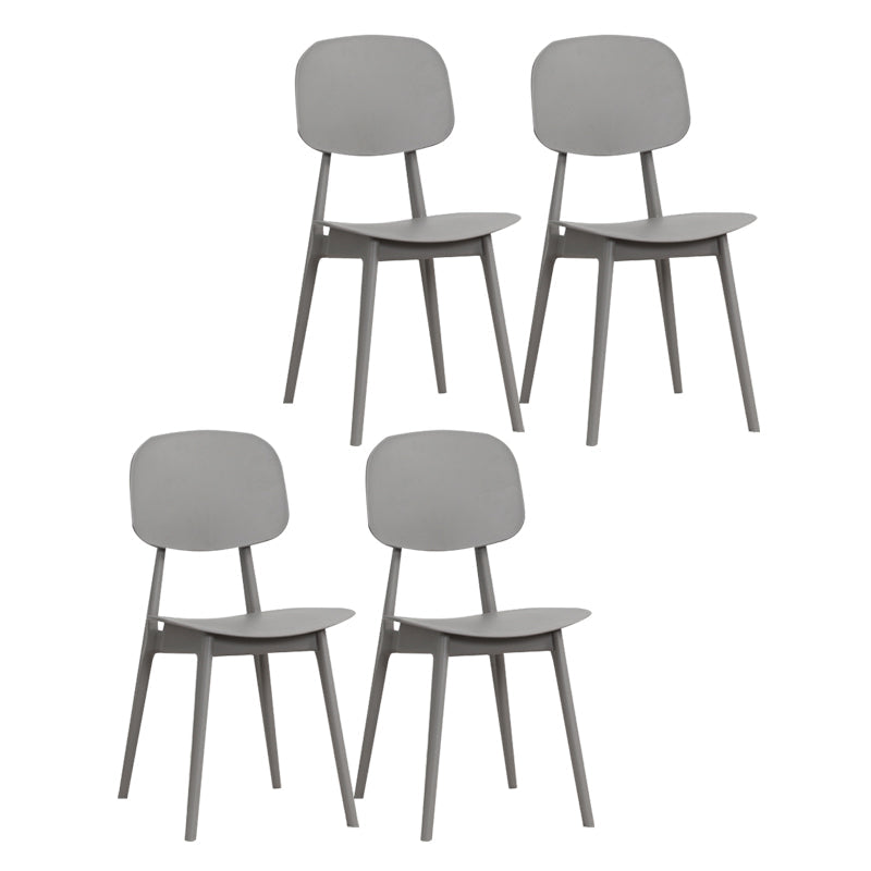 Nordic Style Open Back Dining Side Chair for Home Plastic Dining Armless Chairs Grey 4 Piece Set Clearhalo 'Dining Chairs' 'Dining Tables & Seating' 'dining_chair' 'furn' 'furn_dining_chair' 'Furniture' 'furniture_dining_chair' 'Kitchen & Dining Furniture' 4792751