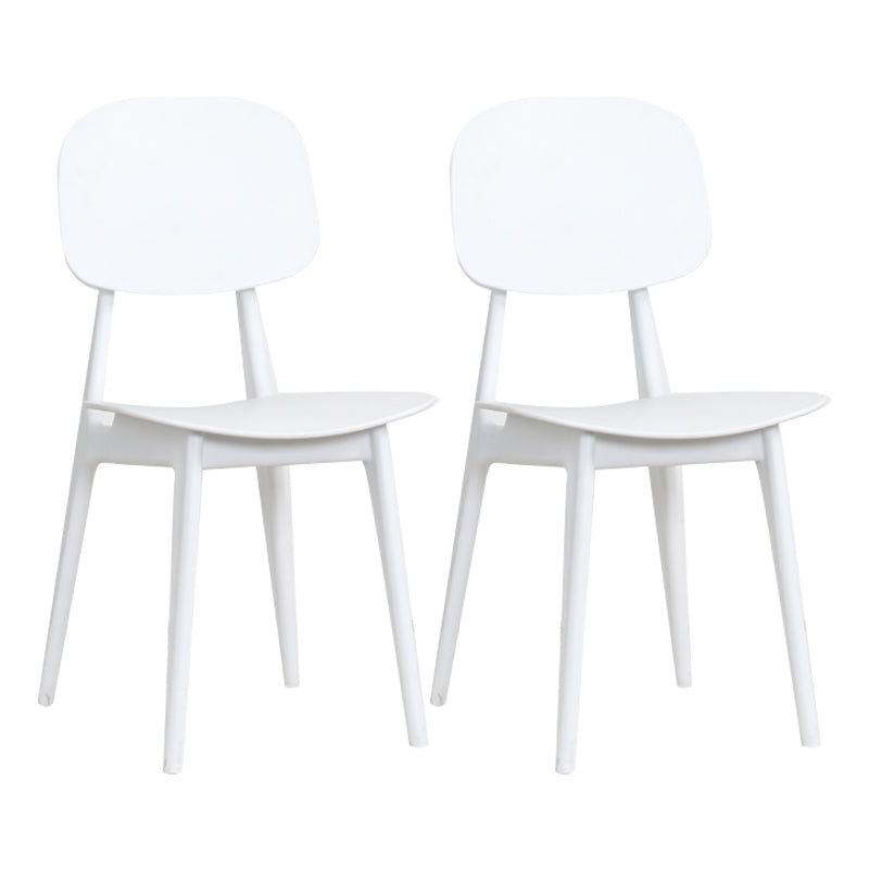 Nordic Style Open Back Dining Side Chair for Home Plastic Dining Armless Chairs White 2 Piece Set Clearhalo 'Dining Chairs' 'Dining Tables & Seating' 'dining_chair' 'furn' 'furn_dining_chair' 'Furniture' 'furniture_dining_chair' 'Kitchen & Dining Furniture' 4792755