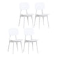 Nordic Style Open Back Dining Side Chair for Home Plastic Dining Armless Chairs White 4 Piece Set Clearhalo 'Dining Chairs' 'Dining Tables & Seating' 'dining_chair' 'furn' 'furn_dining_chair' 'Furniture' 'furniture_dining_chair' 'Kitchen & Dining Furniture' 4792756
