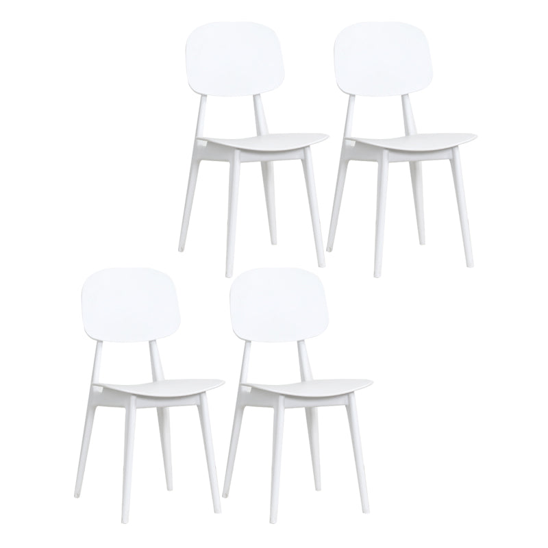 Nordic Style Open Back Dining Side Chair for Home Plastic Dining Armless Chairs White 4 Piece Set Clearhalo 'Dining Chairs' 'Dining Tables & Seating' 'dining_chair' 'furn' 'furn_dining_chair' 'Furniture' 'furniture_dining_chair' 'Kitchen & Dining Furniture' 4792756