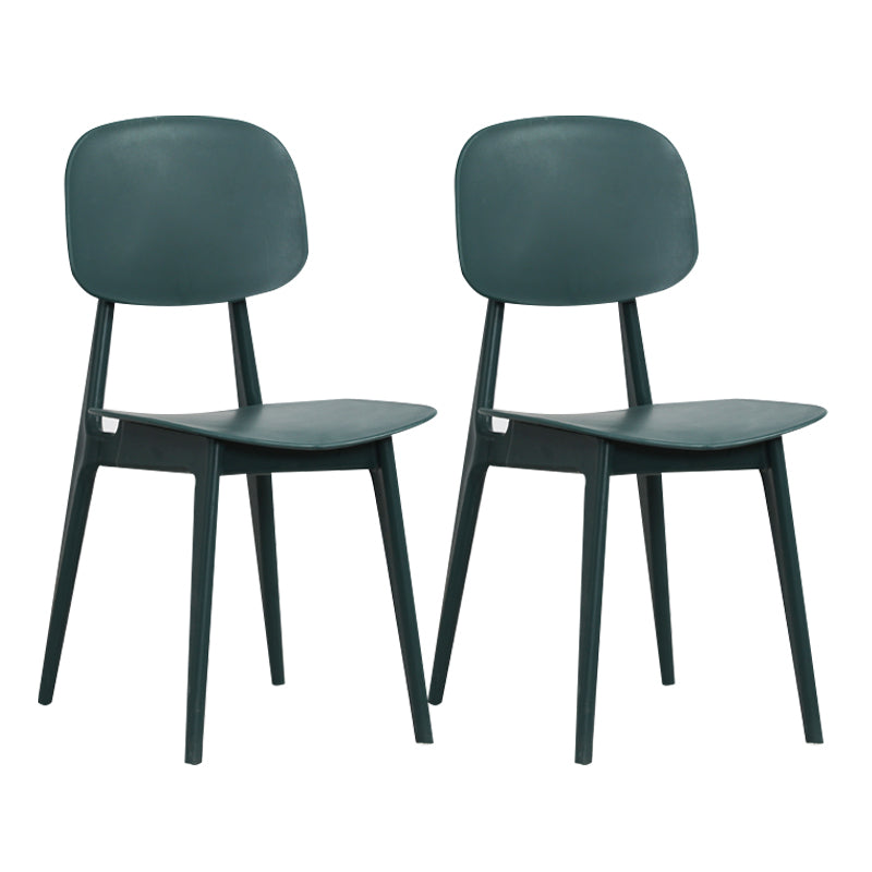 Nordic Style Open Back Dining Side Chair for Home Plastic Dining Armless Chairs Green 2 Piece Set Clearhalo 'Dining Chairs' 'Dining Tables & Seating' 'dining_chair' 'furn' 'furn_dining_chair' 'Furniture' 'furniture_dining_chair' 'Kitchen & Dining Furniture' 4792764