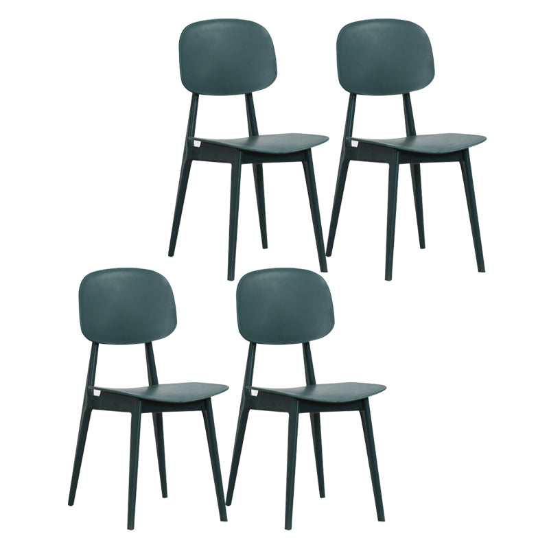 Nordic Style Open Back Dining Side Chair for Home Plastic Dining Armless Chairs Green 4 Piece Set Clearhalo 'Dining Chairs' 'Dining Tables & Seating' 'dining_chair' 'furn' 'furn_dining_chair' 'Furniture' 'furniture_dining_chair' 'Kitchen & Dining Furniture' 4792765