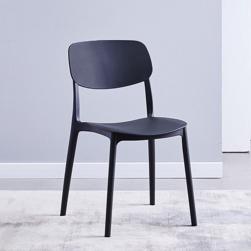 Nordic Glam Style Chairs Kitchen Armless Chair with Plastic Legs Black 1 Piece Clearhalo 'Dining Chairs' 'Dining Tables & Seating' 'dining_chair' 'Furniture' 'furniture_dining_chair' 'Kitchen & Dining Furniture' 4792768