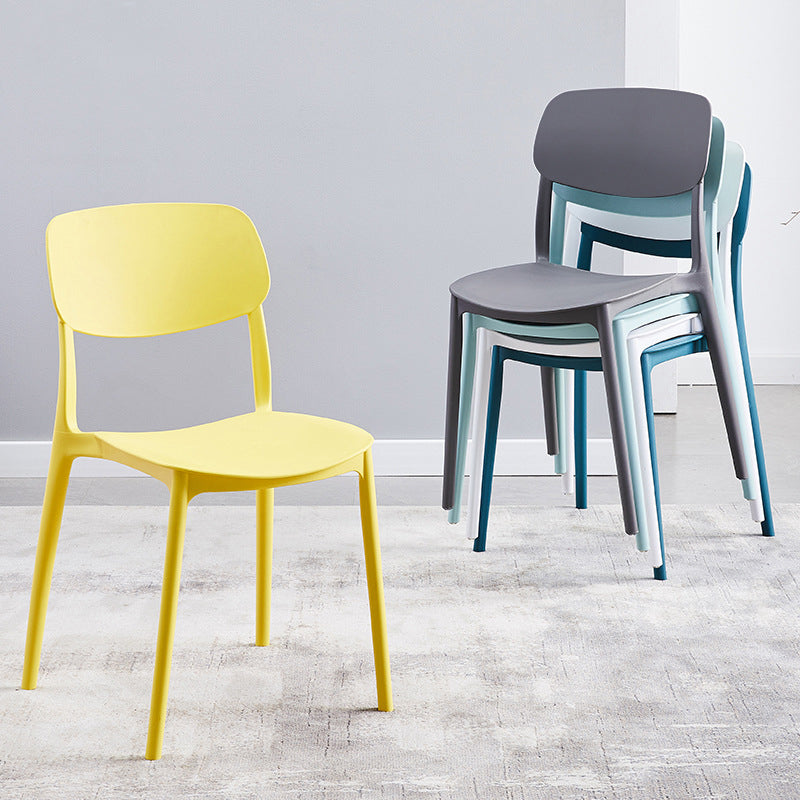 Nordic Glam Style Chairs Kitchen Armless Chair with Plastic Legs Clearhalo 'Dining Chairs' 'Dining Tables & Seating' 'dining_chair' 'Furniture' 'furniture_dining_chair' 'Kitchen & Dining Furniture' 4792769