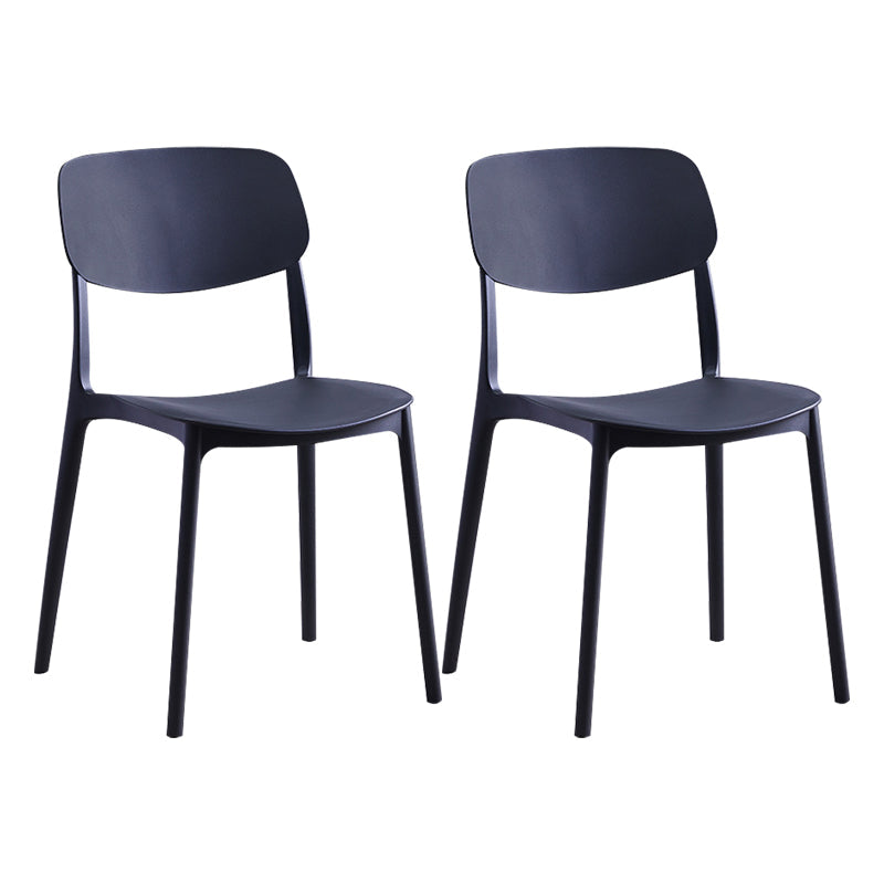 Nordic Glam Style Chairs Kitchen Armless Chair with Plastic Legs Black Set of 2 Clearhalo 'Dining Chairs' 'Dining Tables & Seating' 'dining_chair' 'Furniture' 'furniture_dining_chair' 'Kitchen & Dining Furniture' 4792770