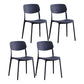 Nordic Glam Style Chairs Kitchen Armless Chair with Plastic Legs Black Set of 4 Clearhalo 'Dining Chairs' 'Dining Tables & Seating' 'dining_chair' 'Furniture' 'furniture_dining_chair' 'Kitchen & Dining Furniture' 4792772