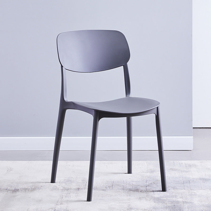 Nordic Glam Style Chairs Kitchen Armless Chair with Plastic Legs Dark Gray 1 Piece Clearhalo 'Dining Chairs' 'Dining Tables & Seating' 'dining_chair' 'Furniture' 'furniture_dining_chair' 'Kitchen & Dining Furniture' 4792773