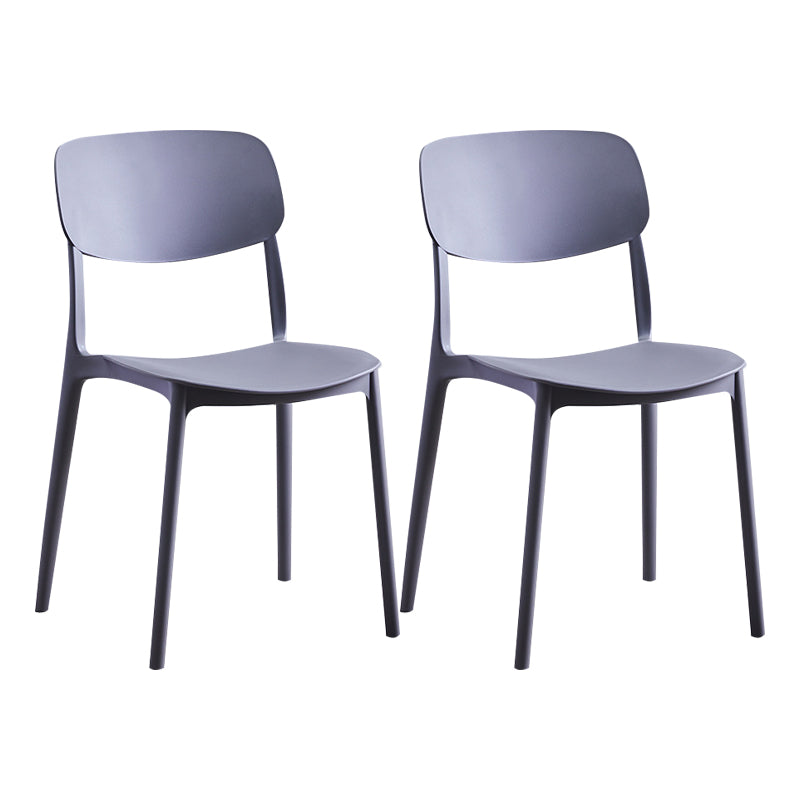 Nordic Glam Style Chairs Kitchen Armless Chair with Plastic Legs Dark Gray Set of 2 Clearhalo 'Dining Chairs' 'Dining Tables & Seating' 'dining_chair' 'Furniture' 'furniture_dining_chair' 'Kitchen & Dining Furniture' 4792776
