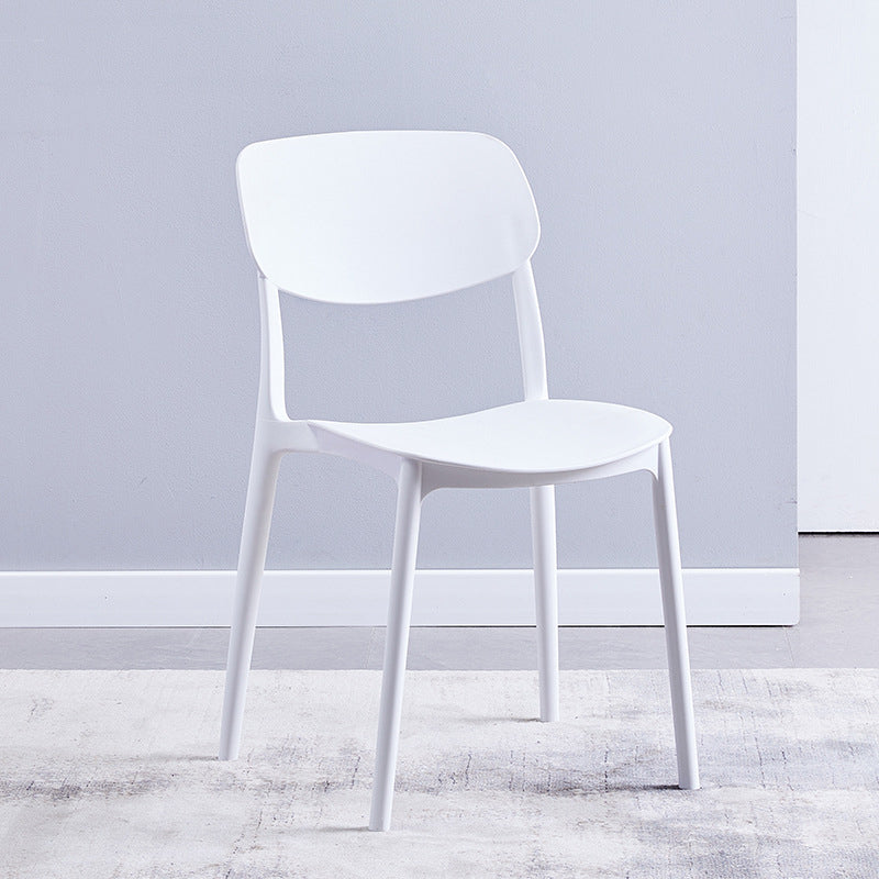 Nordic Glam Style Chairs Kitchen Armless Chair with Plastic Legs White 1 Piece Clearhalo 'Dining Chairs' 'Dining Tables & Seating' 'dining_chair' 'Furniture' 'furniture_dining_chair' 'Kitchen & Dining Furniture' 4792779