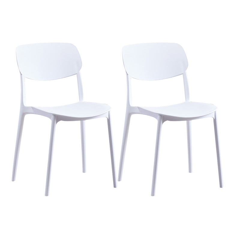 Nordic Glam Style Chairs Kitchen Armless Chair with Plastic Legs White Set of 2 Clearhalo 'Dining Chairs' 'Dining Tables & Seating' 'dining_chair' 'Furniture' 'furniture_dining_chair' 'Kitchen & Dining Furniture' 4792782