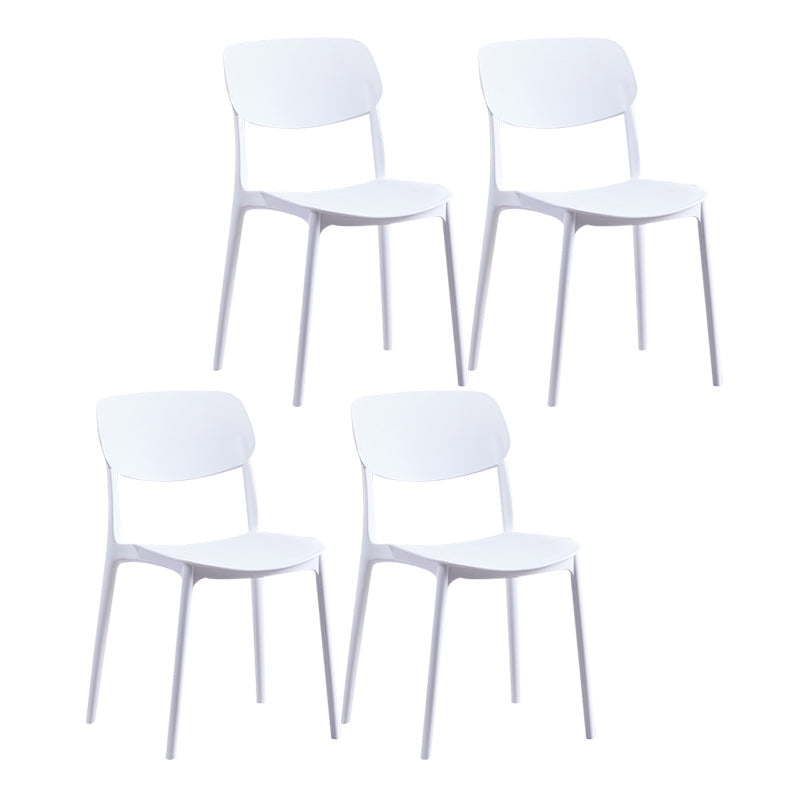 Nordic Glam Style Chairs Kitchen Armless Chair with Plastic Legs White Set of 4 Clearhalo 'Dining Chairs' 'Dining Tables & Seating' 'dining_chair' 'Furniture' 'furniture_dining_chair' 'Kitchen & Dining Furniture' 4792783