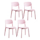 Nordic Glam Style Chairs Kitchen Armless Chair with Plastic Legs Pink Set of 4 Clearhalo 'Dining Chairs' 'Dining Tables & Seating' 'dining_chair' 'Furniture' 'furniture_dining_chair' 'Kitchen & Dining Furniture' 4792788