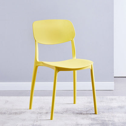 Nordic Glam Style Chairs Kitchen Armless Chair with Plastic Legs Yellow 1 Piece Clearhalo 'Dining Chairs' 'Dining Tables & Seating' 'dining_chair' 'Furniture' 'furniture_dining_chair' 'Kitchen & Dining Furniture' 4792789