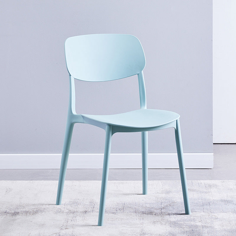 Nordic Glam Style Chairs Kitchen Armless Chair with Plastic Legs Light Blue 1 Piece Clearhalo 'Dining Chairs' 'Dining Tables & Seating' 'dining_chair' 'Furniture' 'furniture_dining_chair' 'Kitchen & Dining Furniture' 4792792
