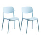 Nordic Glam Style Chairs Kitchen Armless Chair with Plastic Legs Light Blue Set of 2 Clearhalo 'Dining Chairs' 'Dining Tables & Seating' 'dining_chair' 'Furniture' 'furniture_dining_chair' 'Kitchen & Dining Furniture' 4792793
