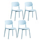 Nordic Glam Style Chairs Kitchen Armless Chair with Plastic Legs Light Blue Set of 4 Clearhalo 'Dining Chairs' 'Dining Tables & Seating' 'dining_chair' 'Furniture' 'furniture_dining_chair' 'Kitchen & Dining Furniture' 4792794