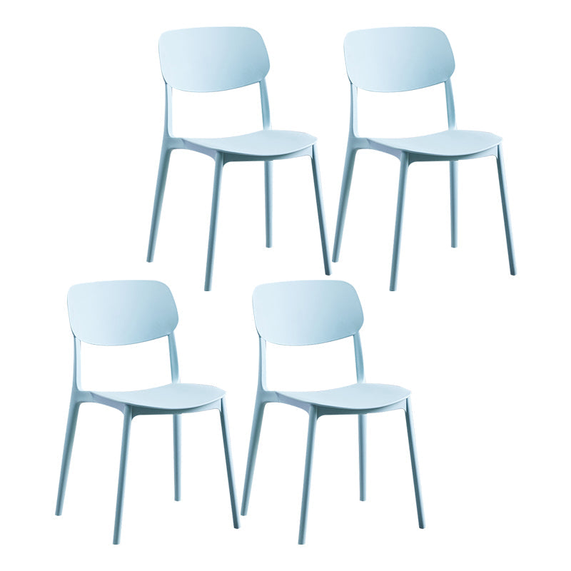 Nordic Glam Style Chairs Kitchen Armless Chair with Plastic Legs Light Blue Set of 4 Clearhalo 'Dining Chairs' 'Dining Tables & Seating' 'dining_chair' 'Furniture' 'furniture_dining_chair' 'Kitchen & Dining Furniture' 4792794