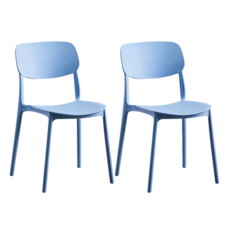 Nordic Glam Style Chairs Kitchen Armless Chair with Plastic Legs Peacock Blue Set of 2 Clearhalo 'Dining Chairs' 'Dining Tables & Seating' 'dining_chair' 'Furniture' 'furniture_dining_chair' 'Kitchen & Dining Furniture' 4792796