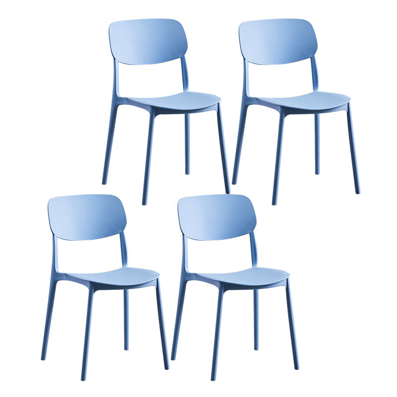 Nordic Glam Style Chairs Kitchen Armless Chair with Plastic Legs Peacock Blue Set of 4 Clearhalo 'Dining Chairs' 'Dining Tables & Seating' 'dining_chair' 'Furniture' 'furniture_dining_chair' 'Kitchen & Dining Furniture' 4792797