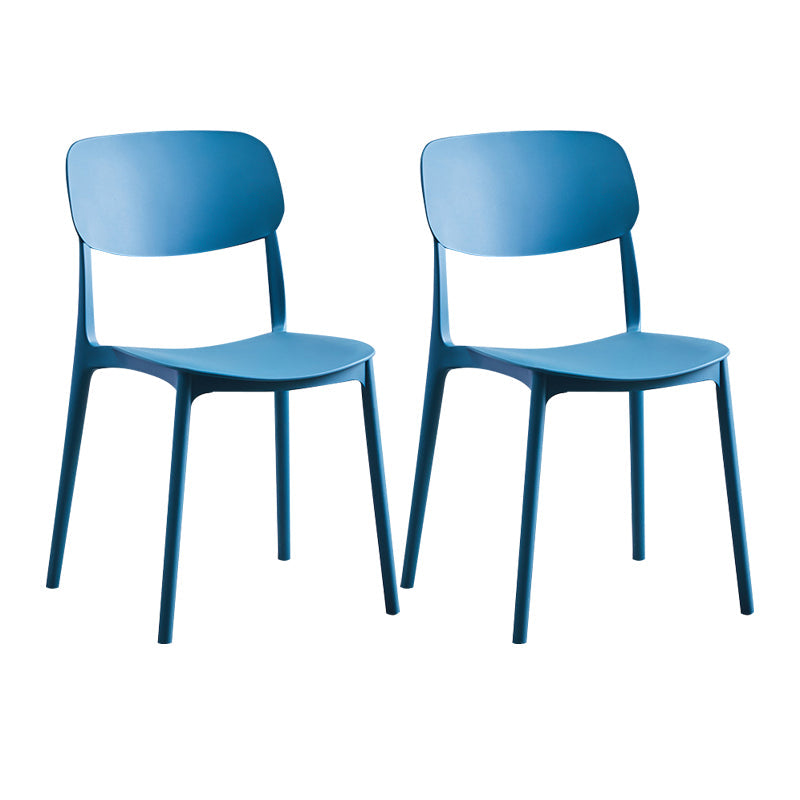 Nordic Glam Style Chairs Kitchen Armless Chair with Plastic Legs Royal Blue Set of 2 Clearhalo 'Dining Chairs' 'Dining Tables & Seating' 'dining_chair' 'Furniture' 'furniture_dining_chair' 'Kitchen & Dining Furniture' 4792799