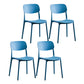 Nordic Glam Style Chairs Kitchen Armless Chair with Plastic Legs Royal Blue Set of 4 Clearhalo 'Dining Chairs' 'Dining Tables & Seating' 'dining_chair' 'Furniture' 'furniture_dining_chair' 'Kitchen & Dining Furniture' 4792800
