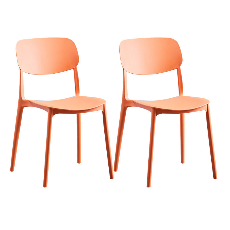 Nordic Glam Style Chairs Kitchen Armless Chair with Plastic Legs Orange Set of 2 Clearhalo 'Dining Chairs' 'Dining Tables & Seating' 'dining_chair' 'Furniture' 'furniture_dining_chair' 'Kitchen & Dining Furniture' 4792802
