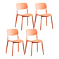 Nordic Glam Style Chairs Kitchen Armless Chair with Plastic Legs Orange Set of 4 Clearhalo 'Dining Chairs' 'Dining Tables & Seating' 'dining_chair' 'Furniture' 'furniture_dining_chair' 'Kitchen & Dining Furniture' 4792803