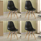 Wood Scandinavian Kitchen Dining Room Chair Solid Back Dining Side Chair Black Set of 4 Clearhalo 'Dining Chairs' 'Dining Tables & Seating' 'dining_chair' 'Furniture' 'furniture_dining_chair' 'Kitchen & Dining Furniture' 4792806