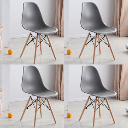 Wood Scandinavian Kitchen Dining Room Chair Solid Back Dining Side Chair Grey Set of 4 Clearhalo 'Dining Chairs' 'Dining Tables & Seating' 'dining_chair' 'Furniture' 'furniture_dining_chair' 'Kitchen & Dining Furniture' 4792808