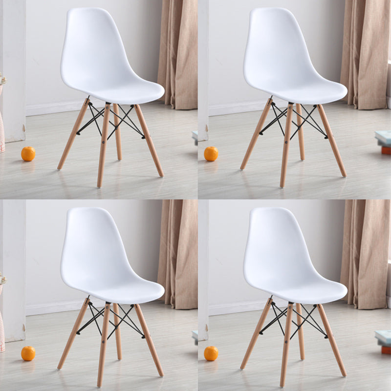Wood Scandinavian Kitchen Dining Room Chair Solid Back Dining Side Chair White Set of 4 Clearhalo 'Dining Chairs' 'Dining Tables & Seating' 'dining_chair' 'Furniture' 'furniture_dining_chair' 'Kitchen & Dining Furniture' 4792809