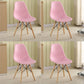 Wood Scandinavian Kitchen Dining Room Chair Solid Back Dining Side Chair Pink Set of 4 Clearhalo 'Dining Chairs' 'Dining Tables & Seating' 'dining_chair' 'Furniture' 'furniture_dining_chair' 'Kitchen & Dining Furniture' 4792813