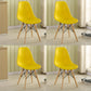 Wood Scandinavian Kitchen Dining Room Chair Solid Back Dining Side Chair Yellow Set of 4 Clearhalo 'Dining Chairs' 'Dining Tables & Seating' 'dining_chair' 'Furniture' 'furniture_dining_chair' 'Kitchen & Dining Furniture' 4792816