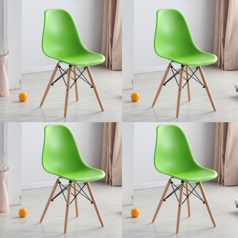 Wood Scandinavian Kitchen Dining Room Chair Solid Back Dining Side Chair Green Set of 4 Clearhalo 'Dining Chairs' 'Dining Tables & Seating' 'dining_chair' 'Furniture' 'furniture_dining_chair' 'Kitchen & Dining Furniture' 4792819