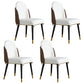 Glam Scalable Dinette Set 1/4/5/7 Pieces Round Dining Table Set with Sintered Stone Top 4 White Chairs Clearhalo 'Dining Room Sets' 'Dining Tables & Seating' 'dining_room_set' 'furn' 'furn_dining_room_set' 'Furniture' 'furniture_dining_room_set' 'Kitchen & Dining Furniture' 4792833