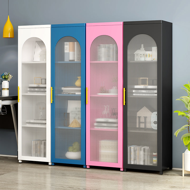 Metal Industrial Standard Bookcase Vertical Bookcase with Glass Door Clearhalo 'Bookcases' 'furn' 'furn_bookcases' 'Furniture' 'furniture_bookcases' 'kitchen' 'kitchen_bookcases' 'Living Room Furniture' 'Office Furniture' 4792853