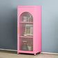 Metal Industrial Standard Bookcase Vertical Bookcase with Glass Door 19.7"L x 13.8"W x 40"H Pink Clearhalo 'Bookcases' 'furn' 'furn_bookcases' 'Furniture' 'furniture_bookcases' 'kitchen' 'kitchen_bookcases' 'Living Room Furniture' 'Office Furniture' 4792854