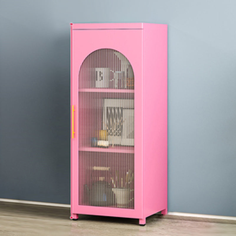 Metal Industrial Standard Bookcase Vertical Bookcase with Glass Door 19.7"L x 13.8"W x 40"H Pink Clearhalo 'Bookcases' 'furn' 'furn_bookcases' 'Furniture' 'furniture_bookcases' 'kitchen' 'kitchen_bookcases' 'Living Room Furniture' 'Office Furniture' 4792854