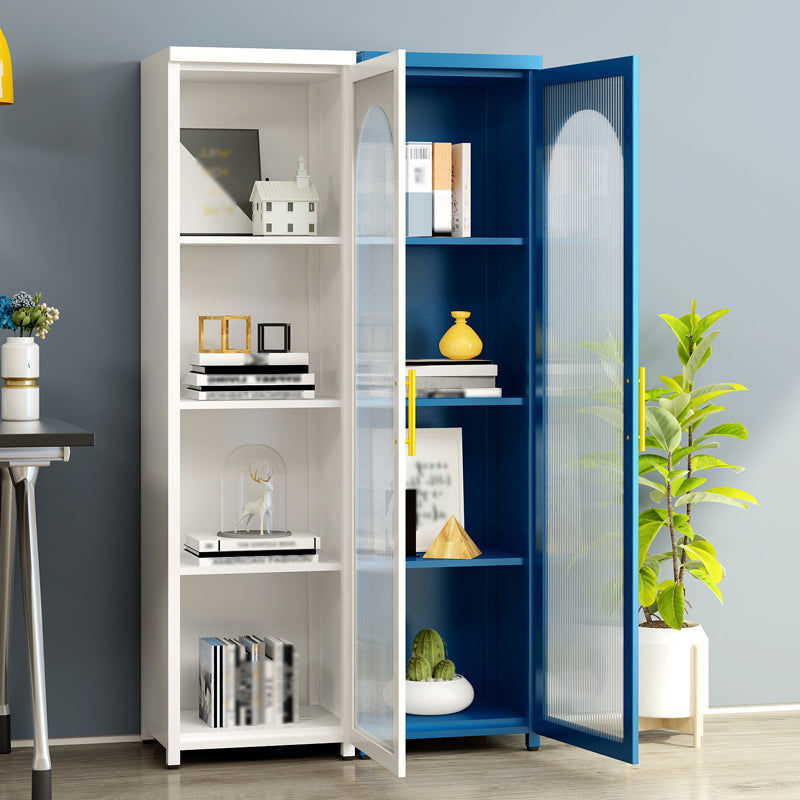 Metal Industrial Standard Bookcase Vertical Bookcase with Glass Door Clearhalo 'Bookcases' 'furn' 'furn_bookcases' 'Furniture' 'furniture_bookcases' 'kitchen' 'kitchen_bookcases' 'Living Room Furniture' 'Office Furniture' 4792856