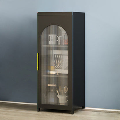 Metal Industrial Standard Bookcase Vertical Bookcase with Glass Door 19.7"L x 13.8"W x 40"H Black Clearhalo 'Bookcases' 'furn' 'furn_bookcases' 'Furniture' 'furniture_bookcases' 'kitchen' 'kitchen_bookcases' 'Living Room Furniture' 'Office Furniture' 4792858