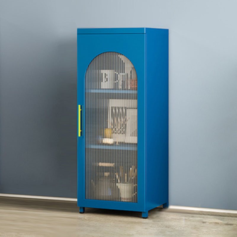 Metal Industrial Standard Bookcase Vertical Bookcase with Glass Door 19.7"L x 13.8"W x 40"H Dark Blue Clearhalo 'Bookcases' 'furn' 'furn_bookcases' 'Furniture' 'furniture_bookcases' 'kitchen' 'kitchen_bookcases' 'Living Room Furniture' 'Office Furniture' 4792867