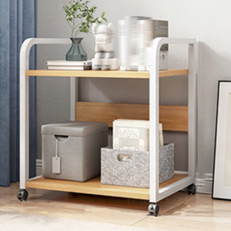 Modern Style Open Bookshelf Wooden Shelf Bookcase with Caster Wheels 22"L x 16"W x 25.5"H Natural Clearhalo 'Bookcases' 'furn' 'furn_bookcases' 'Furniture' 'furniture_bookcases' 'kitchen' 'kitchen_bookcases' 'Living Room Furniture' 'Office Furniture' 4792875