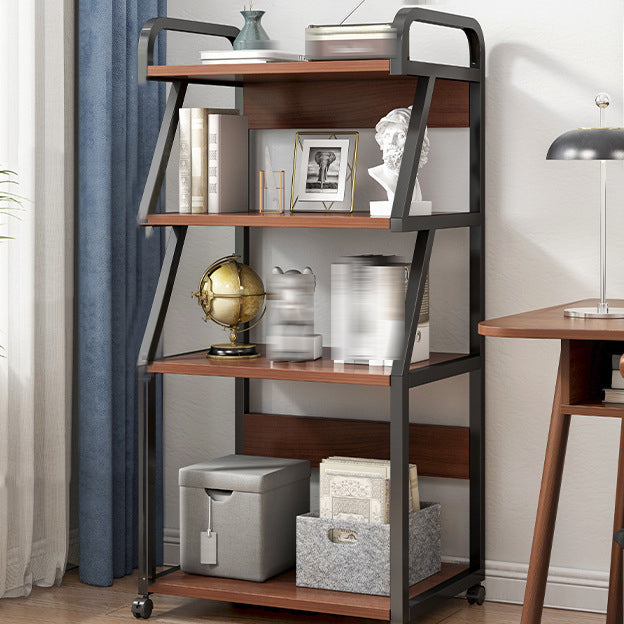 Modern Style Open Bookshelf Wooden Shelf Bookcase with Caster Wheels Clearhalo 'Bookcases' 'furn' 'furn_bookcases' 'Furniture' 'furniture_bookcases' 'kitchen' 'kitchen_bookcases' 'Living Room Furniture' 'Office Furniture' 4792878