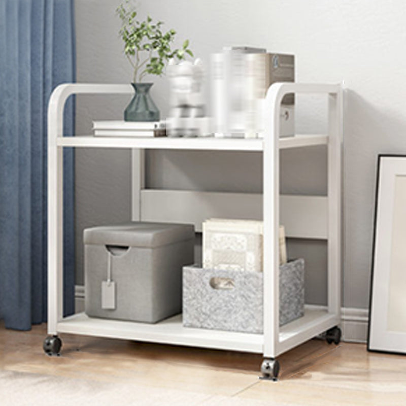 Modern Style Open Bookshelf Wooden Shelf Bookcase with Caster Wheels 22"L x 16"W x 25.5"H White Clearhalo 'Bookcases' 'furn' 'furn_bookcases' 'Furniture' 'furniture_bookcases' 'kitchen' 'kitchen_bookcases' 'Living Room Furniture' 'Office Furniture' 4792881