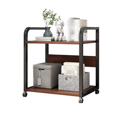 Modern Style Open Bookshelf Wooden Shelf Bookcase with Caster Wheels 22"L x 16"W x 25.5"H Walnut Clearhalo 'Bookcases' 'furn' 'furn_bookcases' 'Furniture' 'furniture_bookcases' 'kitchen' 'kitchen_bookcases' 'Living Room Furniture' 'Office Furniture' 4792882