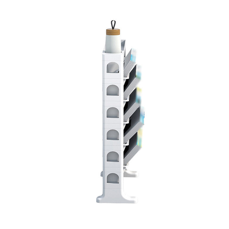 6-Shelf Plastic Ladder Bookcase Contemporary Closed Back Book Shelf Clearhalo 'Bookcases' 'furn' 'furn_bookcases' 'Furniture' 'furniture_bookcases' 'kitchen' 'kitchen_bookcases' 'Living Room Furniture' 'Office Furniture' 4792909