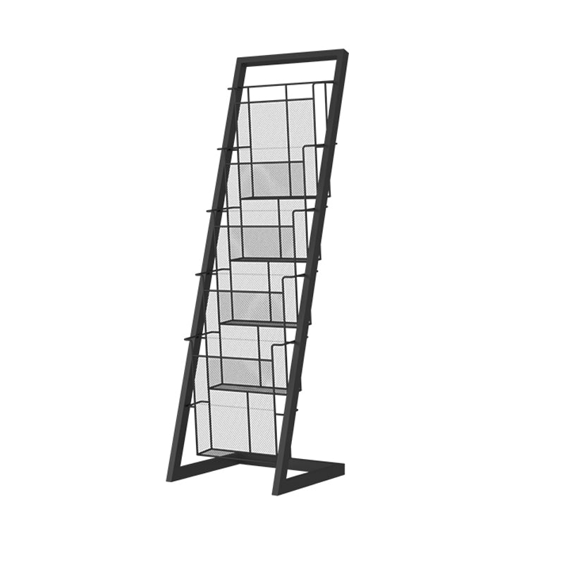 Industrial Ladder Bookcase Metal Vertical Shelf Bookcase for Home Office 13"L x 13"W x 43.3"H Black Clearhalo 'Bookcases' 'furn' 'furn_bookcases' 'Furniture' 'furniture_bookcases' 'kitchen' 'kitchen_bookcases' 'Living Room Furniture' 'Office Furniture' 4792915