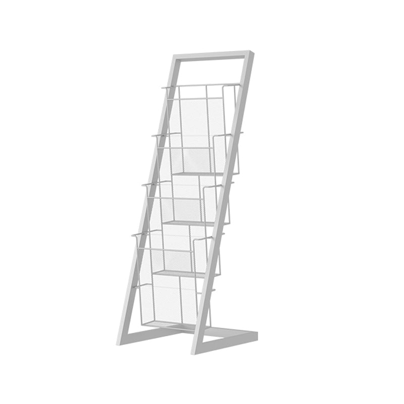Industrial Ladder Bookcase Metal Vertical Shelf Bookcase for Home Office 13"L x 13"W x 36.6"H White Clearhalo 'Bookcases' 'furn' 'furn_bookcases' 'Furniture' 'furniture_bookcases' 'kitchen' 'kitchen_bookcases' 'Living Room Furniture' 'Office Furniture' 4792919
