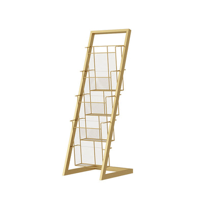 Industrial Ladder Bookcase Metal Vertical Shelf Bookcase for Home Office 13"L x 13"W x 36.6"H Gold Clearhalo 'Bookcases' 'furn' 'furn_bookcases' 'Furniture' 'furniture_bookcases' 'kitchen' 'kitchen_bookcases' 'Living Room Furniture' 'Office Furniture' 4792920