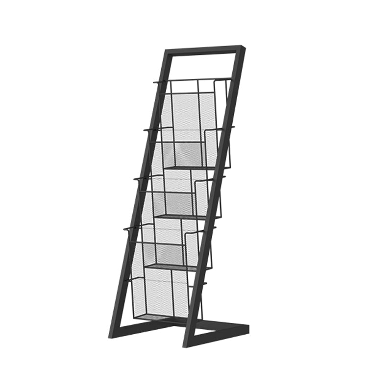 Industrial Ladder Bookcase Metal Vertical Shelf Bookcase for Home Office 13"L x 13"W x 36.6"H Black Clearhalo 'Bookcases' 'furn' 'furn_bookcases' 'Furniture' 'furniture_bookcases' 'kitchen' 'kitchen_bookcases' 'Living Room Furniture' 'Office Furniture' 4792924