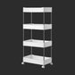 Contemporary Open Etagere Bookshelf with Steel Frame Plastic Bookshelf 16.5"L x 9.3"W x 36.6"H White Clearhalo 'Bookcases' 'furn' 'furn_bookcases' 'Furniture' 'furniture_bookcases' 'kitchen' 'kitchen_bookcases' 'Living Room Furniture' 'Office Furniture' 4792940
